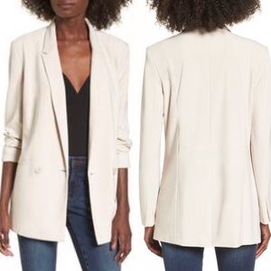 Leith white beige oversized long blazer sz large